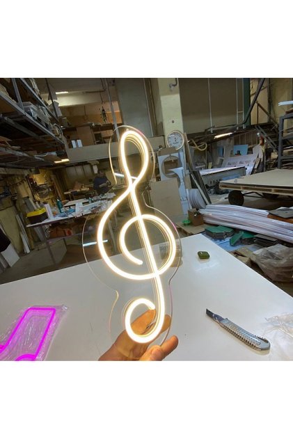 Müzik Sol anahtarı neon led tabela