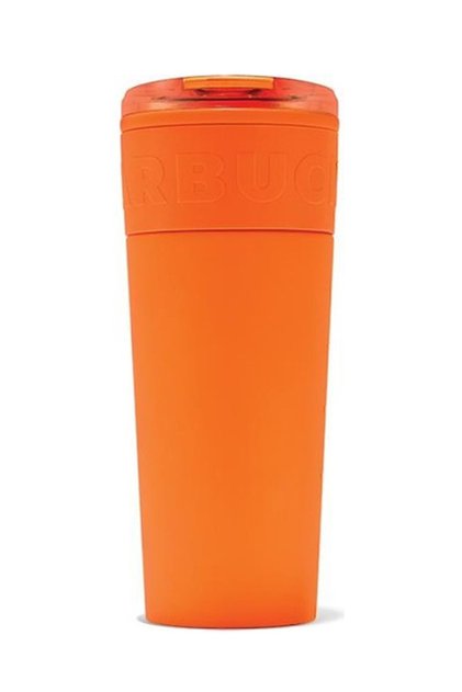 Stainless Orange Steel Thermos Soft Textured Surface - 473 ml