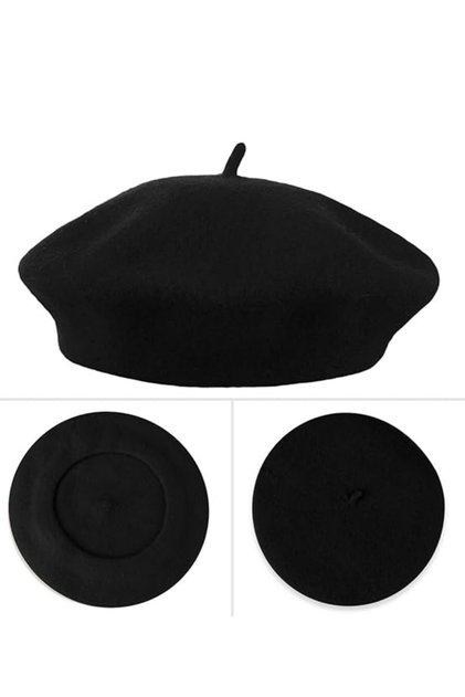 French Painter Felt Beret Black