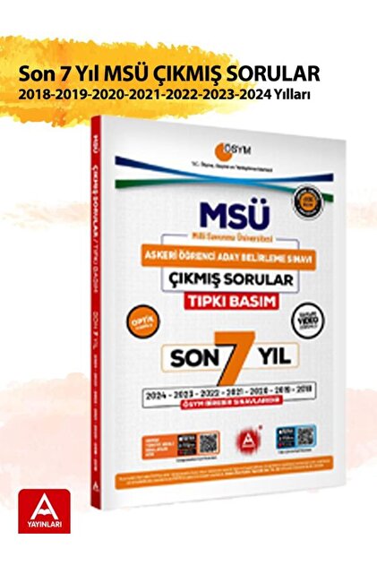 A Yayınları Son 7 yıl MSÜ Çıkmış Sorular-Tıpkı Basım-Bire Bir ÖSYM