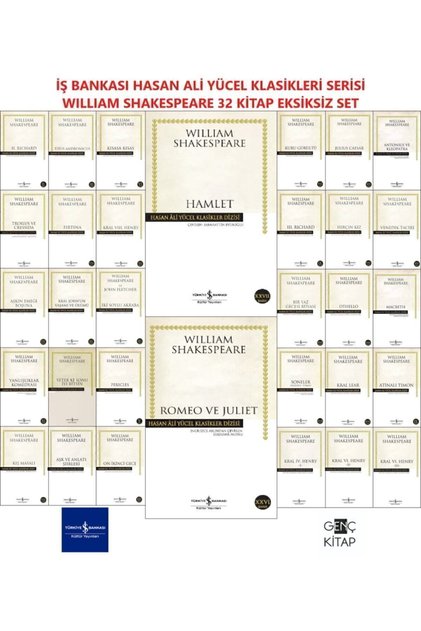 Iş Bankası Wıllıam Shakespeare 32 Kitap Set Hasan Ali Yücel Seri Hamlet-romeo Ve Juliet-othello