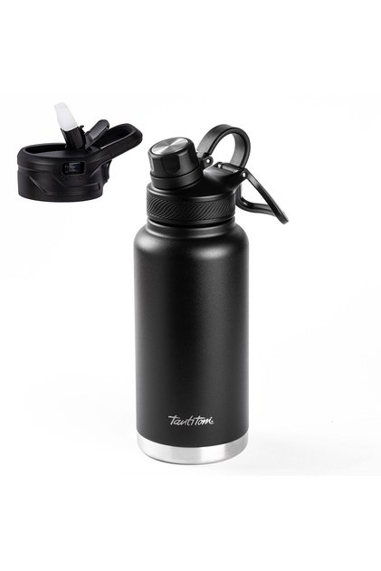945ML Black Thermos - 020-01 Model, 2 Lids and Double Layers