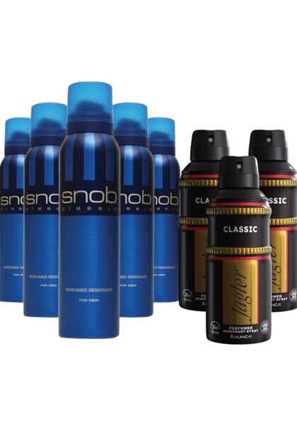 Classic Erkek Deodorant 150 ml 5 Adet + Jagler Erkek Deodorant 150ml 3 Adet