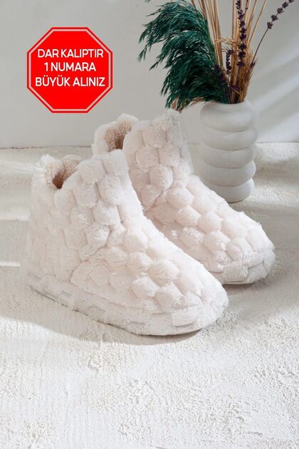 SARMAL PELUŞ KIŞLIK KADIN EV BOTU PANDUF
