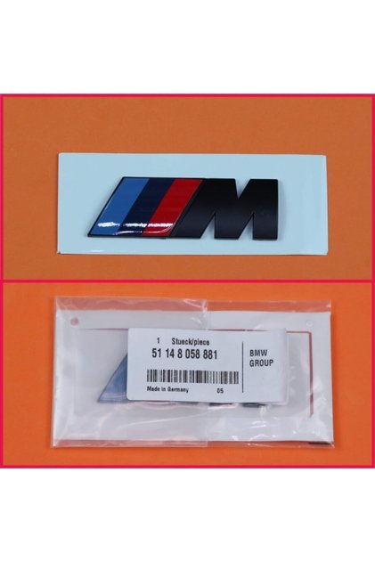 Bmw M Bagaj Yazı Logo Siyah Mat 75mm