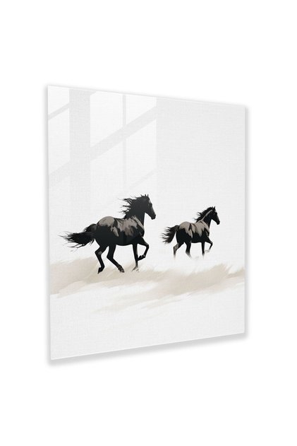 Wildlife Glass Wall Art, Minimalist Horse Sketch, Wild Life, Home Decor