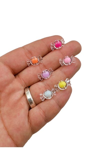 12 mm Candy Acrylic Beads Jewelry Making Bead (50 Gr)
