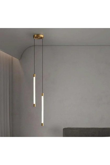 2'li Bronz ,Yatakbaşı,Banyo,Boru Sarkıt,lamba,led Aydınlatma,dekoratif 3000K Işık
