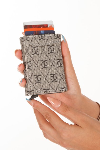 Unisex automatic card holder wallet with mechanism, 8 card compartments (7cmx10cm)