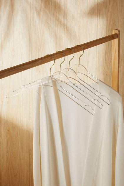 4 Pieces Transparent Acrylic Hanger, Clothes Clothing Hanger, Clothes Hanger
