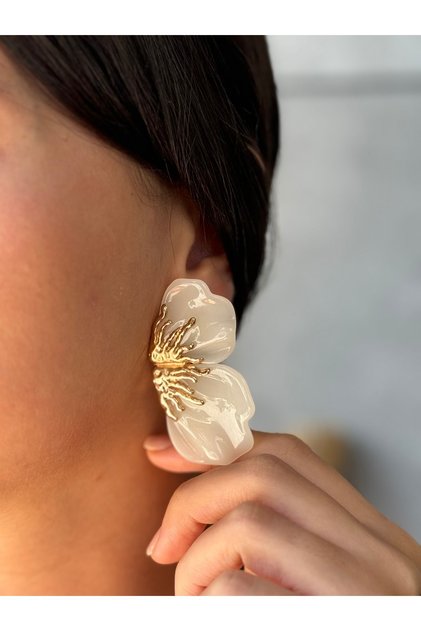 Daisy Flower Ultra Kalite Mineli Çiçek Küpe