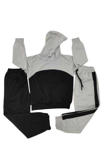 3-Piece Unisex Tracksuit Set with Garnish Bottom & Elastic Bottom