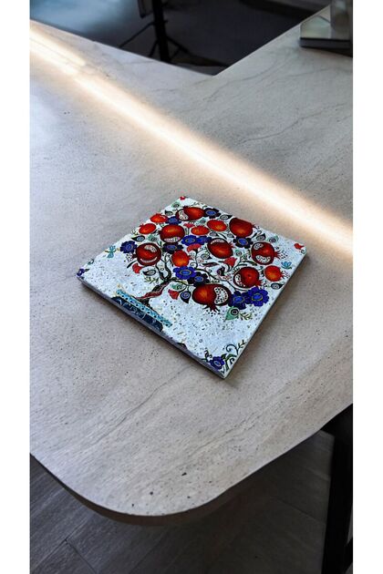 Natural Stone Trivet 20x20cm Pomegranate TreePrinted