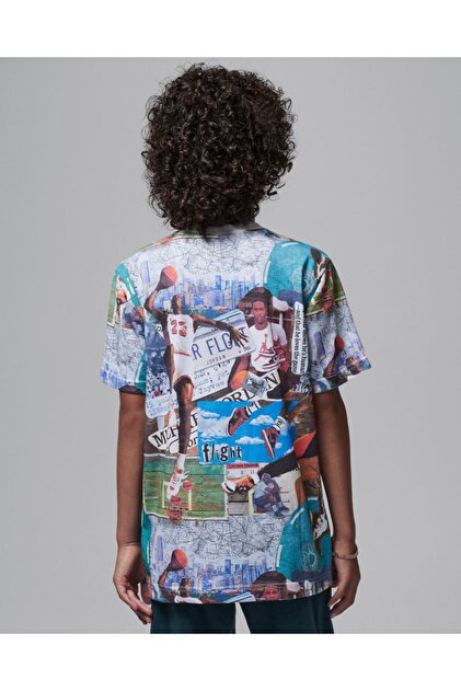 Nike Mj Brooklyn Collage Aop Ss Erkek Çocuk T-Shirt 95d265-782