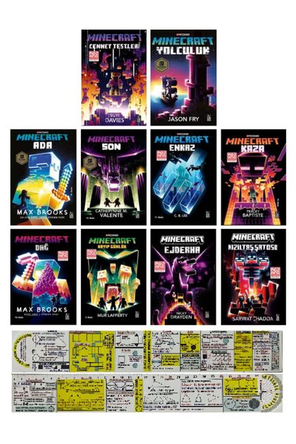 XLibris Minecraft Roman Serisi 10 Kitap Set / Kızıltaş Şatosu Yeni