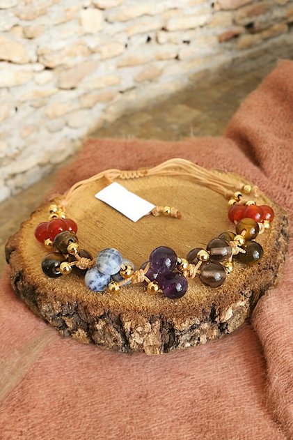 Capricorn Sign Handcrafted Elegant Women's Natural Stone Bracelet 6 mm (Gift, Birthday, Special Day)
