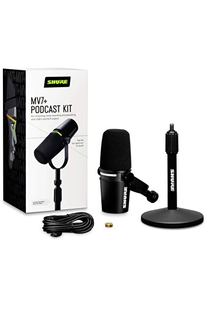 Shure MV7+ USB ve XLR Çıkışlı Podcast ve Yayın Mikrofonu Seti