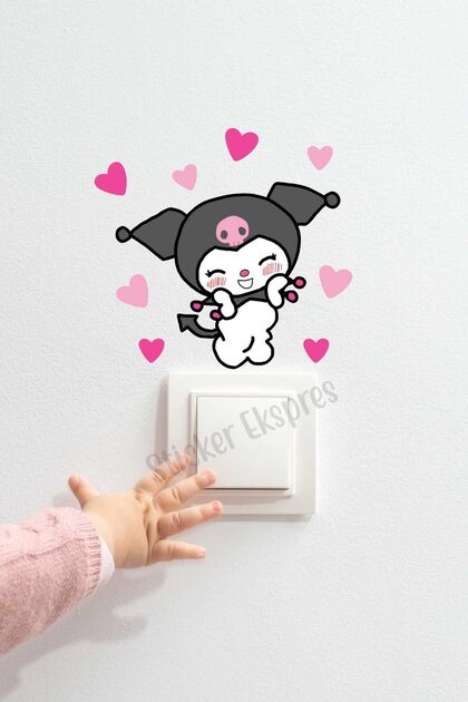 Kuromi A1 Priz Üstü Duvar Sticker Kuromi Etiket