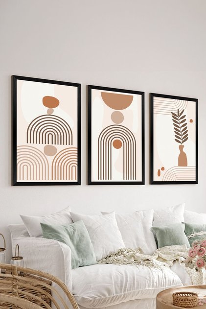 3 Piece Black Frame Look Mdf Table Set - Set 26
