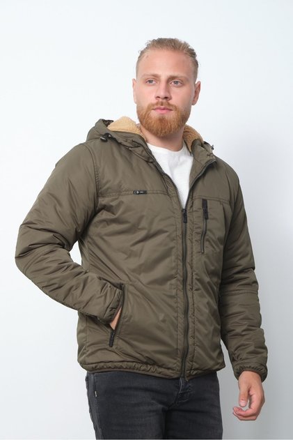 Men's Fur-Lined Water and Windproof Hooded Winter Coat & Jacket