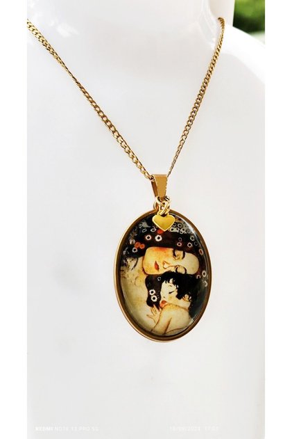 Mother and Child Steel Necklace