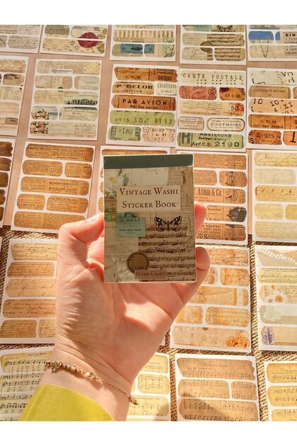Vintage Themed Washi Sticker Booklet for Bullet Journal and Scrapbook