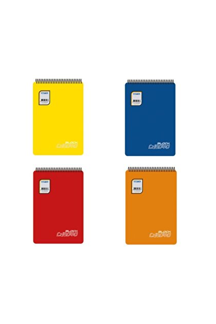 Chromo Block Top Spiral PP (PLASTIC) Cover 80 Sheets A4 Notebook Set Checked (4 PCS)