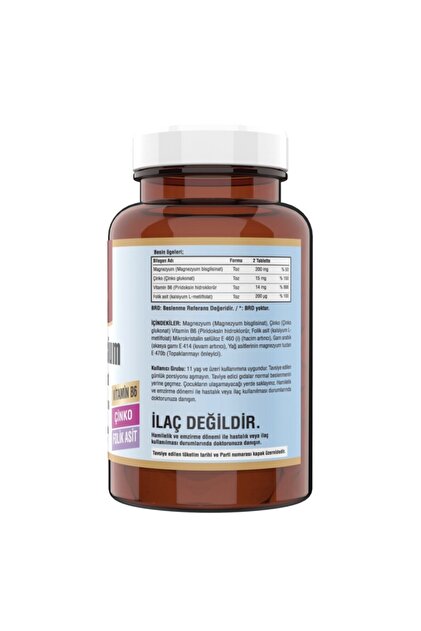 Ncs Zma 120 Tablet Magnesium Çinko Vitaminb6 Folic Acid Magnezyum