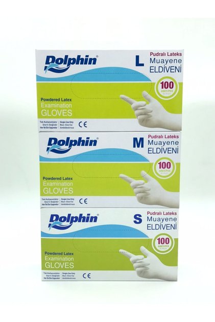 Dolphın Pudralı Latex Eldiven S Beden 100'lü Emektoptan