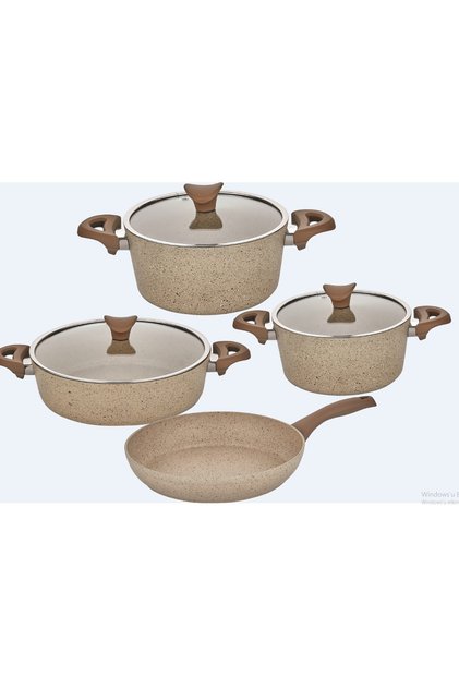 Mastercook 4-Piece Granite Pot Set - Cappuccino