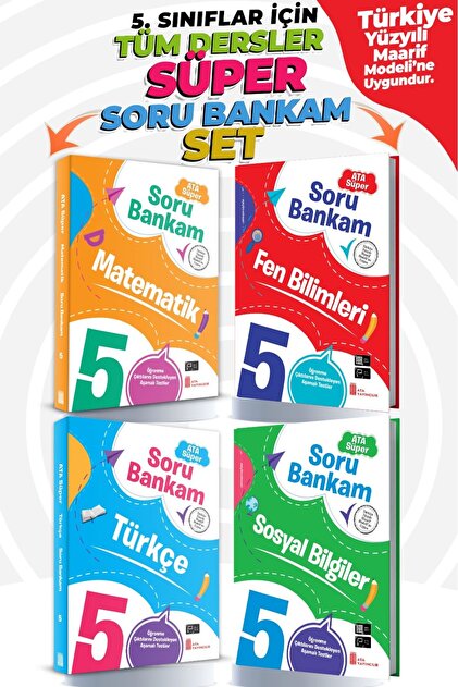 Ata Yayıncılık 5.Sınıf Tüm Dersler Süper Soru Bankam Set - Fiyatı