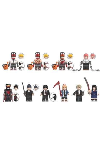 myminitoys chainsaw man anime mini figür 10lu set Denji pochita