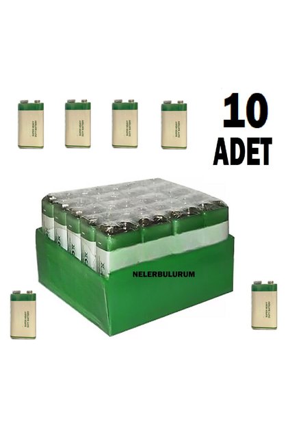 10 ADET TEKLİ 9 Volt Pil - 9V Oyuncak Araba Radyo Telsiz Duman dedektörü Drone El feneri Kumanda Pil