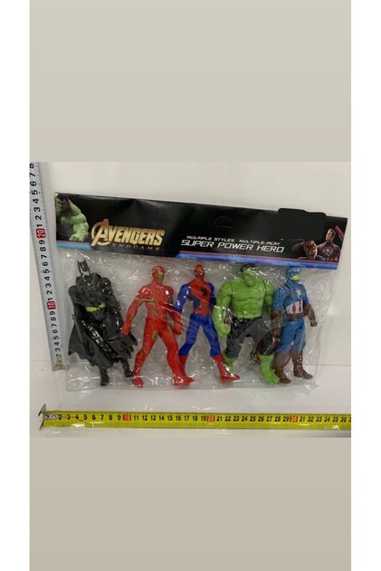 Süper kahramanlar Batman örümcek adam hulk kaptan Amerika 5li ışıklı figür set