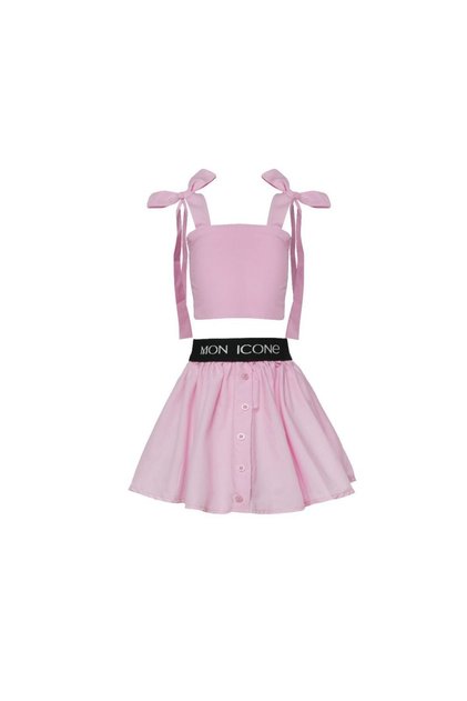 pembe crop + etek set