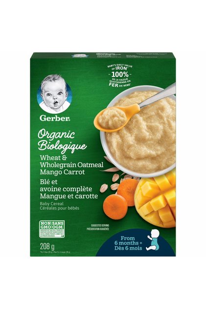 Organic- Wheat& Whole Oat Mango Carrot- Buğday, Tam Yulaf, Havuç ve Mangolu Kaşık Mama- 6 ay- 208 Gr