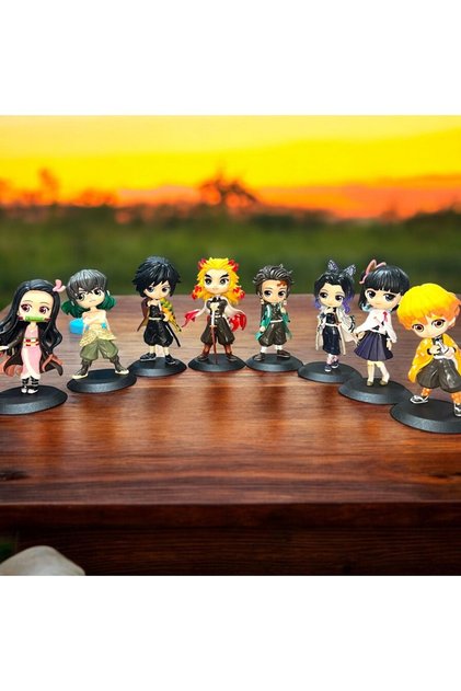 VIP DEMON SLAYER 8'Lİ KARAKTER SET ANİME SET 13 CM DEMON SLAYER OYUNCAKLARI DEMON SLAYER BİBLO SE