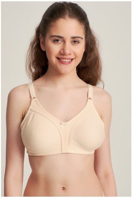 Women's Skin Color Seamless Combed Cotton Gathering Bra