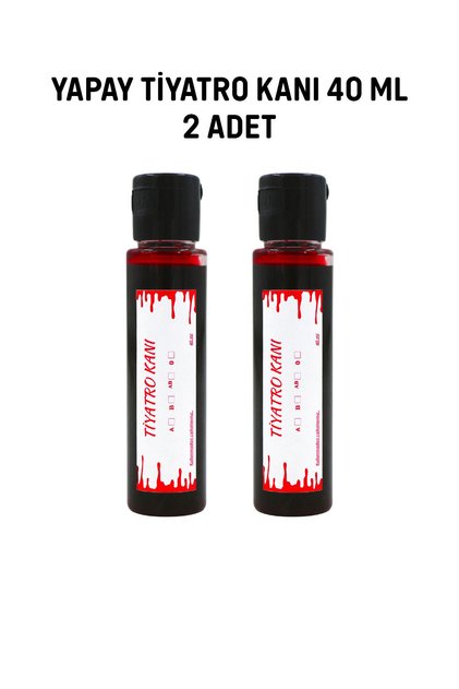 Yapay Tiyatro Kanı Yoğun Kıvamlı 40 ML 2 Adet Cadılar Bayramı Aksesuarı Halloween Fake Blood