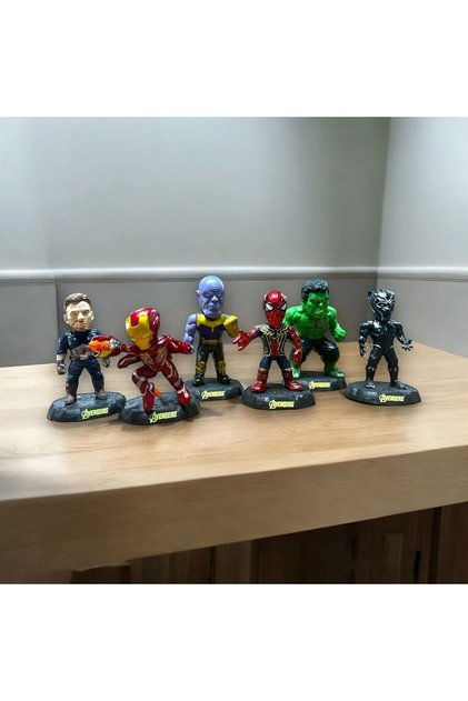 VIP IRON MAN CAPTAİN AMERİCA THOR HULK BLACK WİDOW VE HAWKEYE 6LI KARAKTER SET KARAKTER OYUNCAKALRI