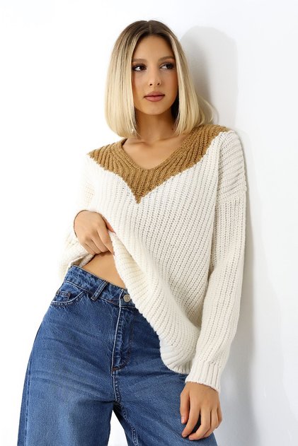 Women's V-Neck Casual Oversize Knitwear Sweater