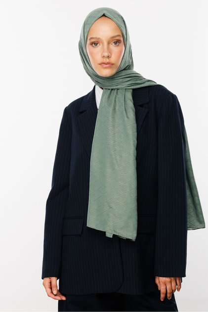 Mould Green Bamboo Jacquard Shawl