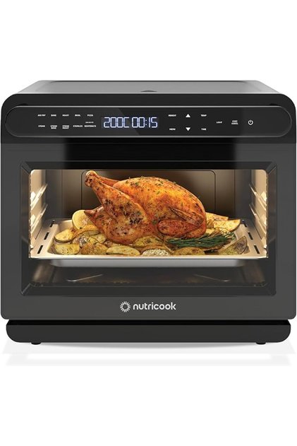Steami, Steam + Air Fryer Oven, 1600 Watts, 11-in-1 Functions, Steam + Convection, 24L, Black