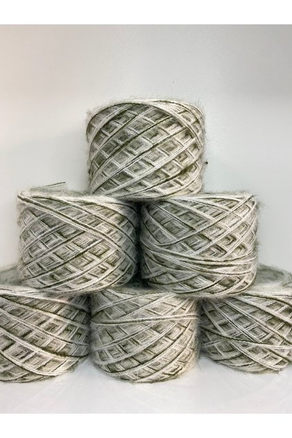 Knitting Yarn Moher Acrylic Color Cream Single Layer Khaki Transition Visual Net 600Gr