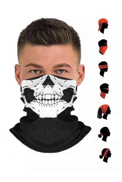 Buff Kuru Kafa İskelet Maske Motorcu Kar Maskesi Boyunluk Maske Baf Ağızlık Mask Buff