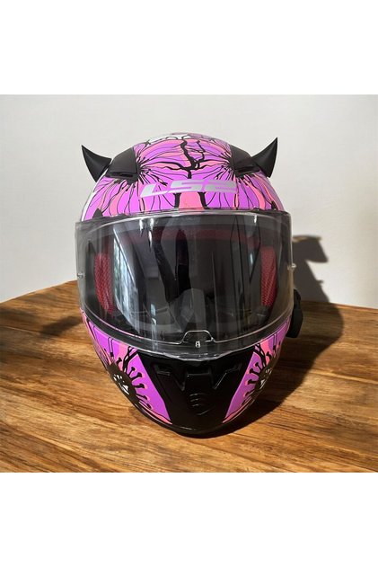 Motosiklet Kask Boynuzu Siyah 1 Adet