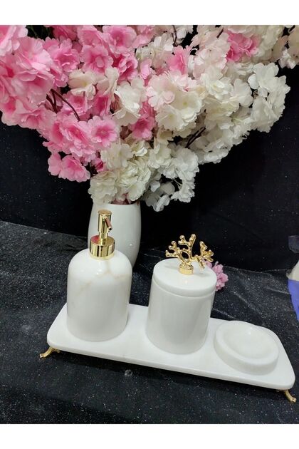 Round White Home Bathroom Set of 5