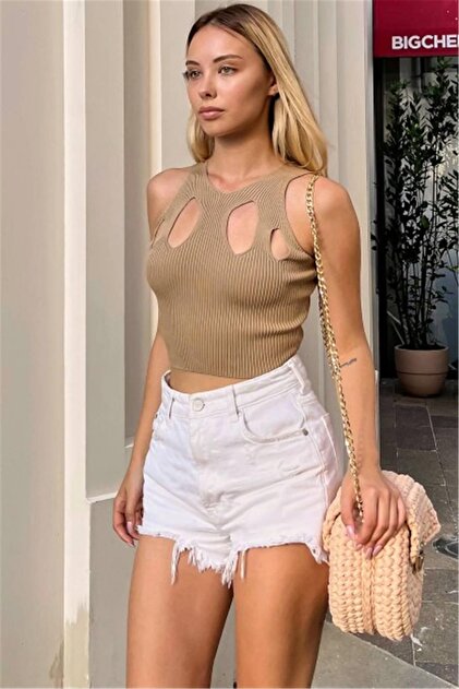 Swist Vizon Pena Pencereli Kadın Crop Top - Fiyatı, Yorumları