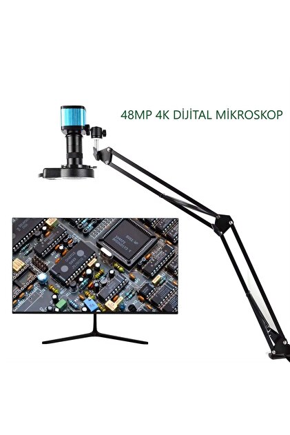 Triline 48MP 4K 60F/S Endüstriyel Mikroskop Katlanabilir Tutucu