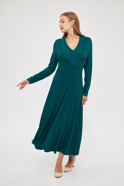 Rochie de damă cu guler din dantelă, camisole din viscoză, lungime maxi